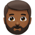 🧔🏾 person: medium-dark skin tone, beard display on Apple